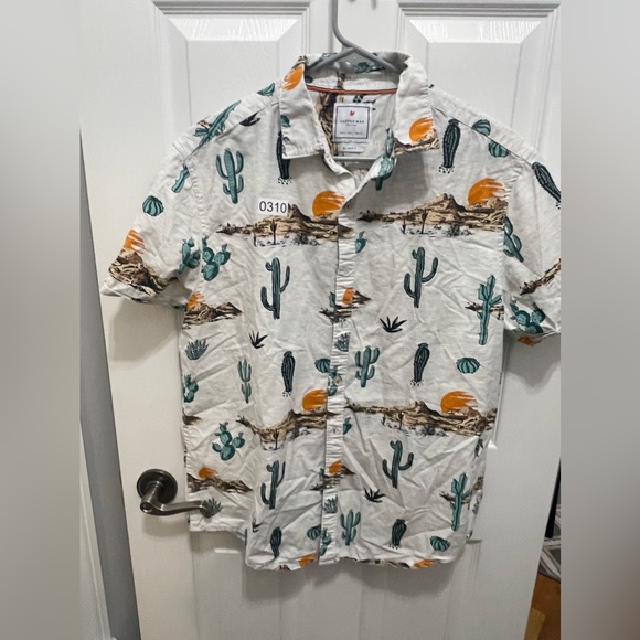 Ricky Singh Other - Cactus man, short sleeve button-down T-shirt slim fit large Ricky Singh